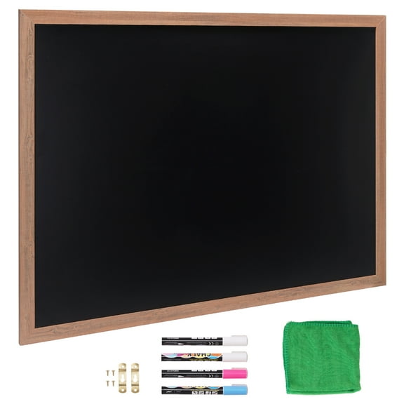 KFFKFF Hanging Magnetic Chalkboard, 35"x46" Magnetic Blackboards, Rustic Framed Chalkboard Wall without Magnetic Eraser