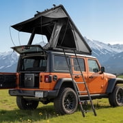 KFFKFF Hard Shell Rooftop Tent for 2-3 People, Aluminum Roof Tent with LED Lighting & Comfortable Mattress, Weather-Resistant Camping Tent for SUVs, Jeeps, and Trucks