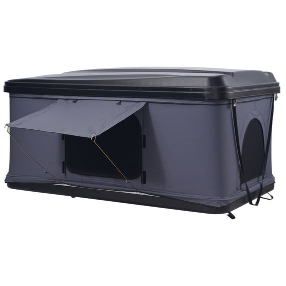 KFFKFF Hard Shell Rooftop Tent, Model for 2-3 People, Includes Thick Mattress and Telescopic Ladder, Waterproof and Windproof, Suitable for Jeep, SUV, Van, and Pickup Trucks
