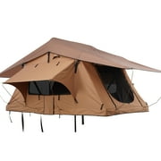 KFFKFF Hard Shell Rooftop Tent, Naturnest Model for 2-3 People, Includes Telescopic Ladder, Mattress, PVC Protective Cover, Water-Resistant, Suitable for Jeep, SUV, Van, and Pickup Trucks