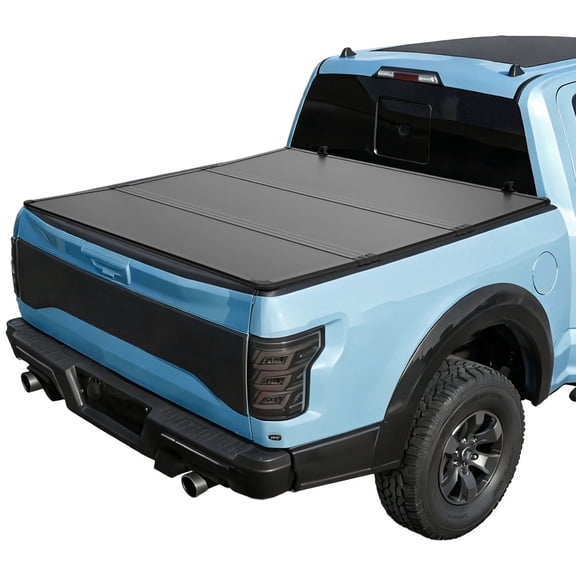 KFFKFF Hard Tri-Fold Truck Bed Tonneau Cover, Compatible with 2016-2025 Toyota Tacoma with OE Track System (Excludes Roll Bar) 5 ft (60.5 in) Bed, Durable Waterproof Fiberglass Design