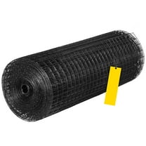 KFFKFF Hardware Cloth, 48" x 50' & 1"x1" Mesh Size, Galvanized Steel Vinyl Coated 16 gauge Welded Wire, w/A Cutting Plier & A Pair of Fabric Gloves, for Garden Fencing & Pet Enclosures, Black