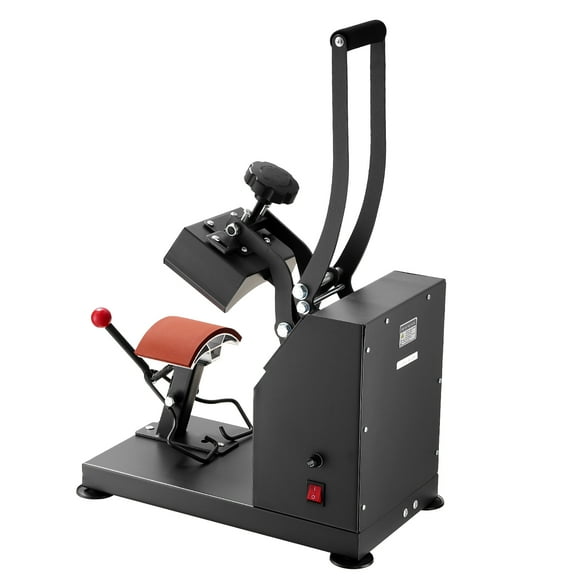 KFFKFF Heat Press Hat Machine 6x3.75Inch Arc Component Cap Press Shell-like Structure Heat Application for Caps Solid Metal Construction Non-adhesive Digital LCD Timer and Heat Regulation