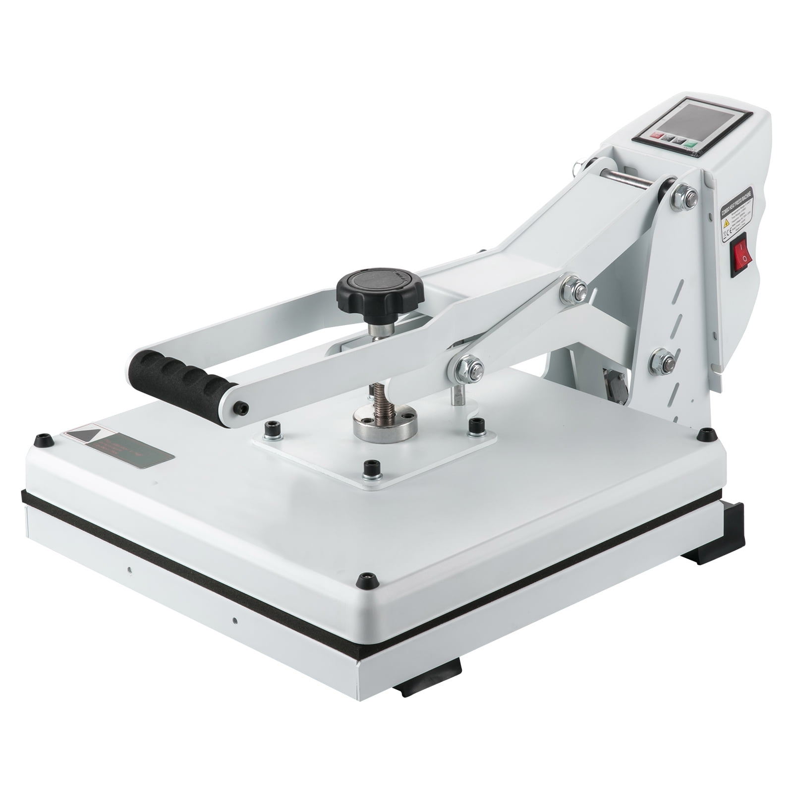 SKYSHALO Heat Press Machine, 15 x 15 in, Clamshell Sublimation Transfer Printer with Teflon Coated, Digital Precise Heat Control,Powerpress for T-Shirts Bags Pads, White
