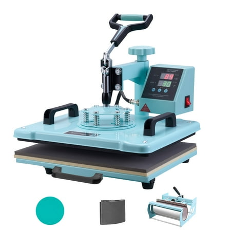BENTISM Heat Press Machine 6 in 1, 12"X15" Combo Digital Multifunctional Sublimation Heat Transfer Machine, 360 Degree Rotation Swing Away Heat Press for Printing T Shirts Hat Mug Cap Plate 1050W
