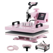 BENTISM Heat Press Machine 6 in 1, 15"X15" Combo Digital Multifunctional Sublimation Heat Transfer Machine, 360 Degree Rotation Swing Away Heat Press for Printing T Shirts Hat Mug Cap Plate 1050W