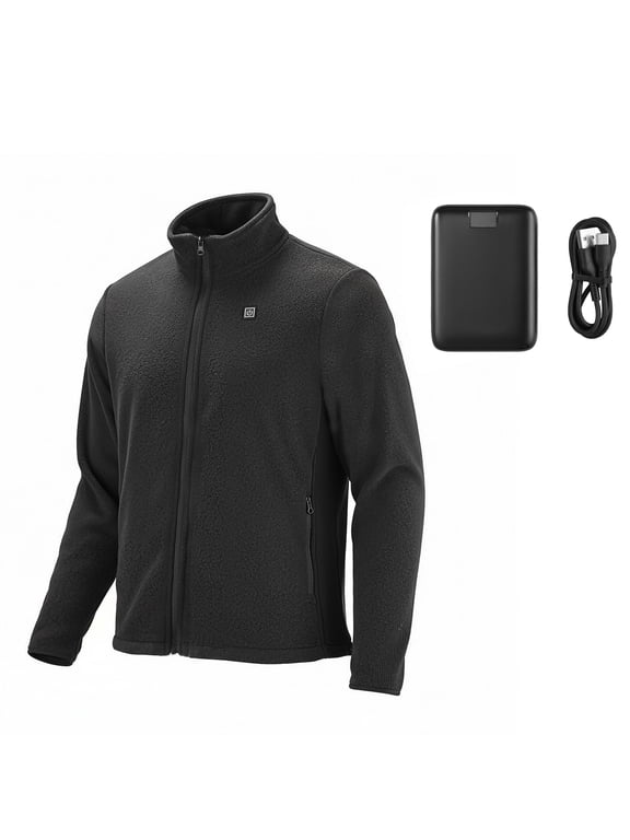 7.4 V/15 W High-Performance Heated Hoodie Jacket Women Polar Fleece L Black