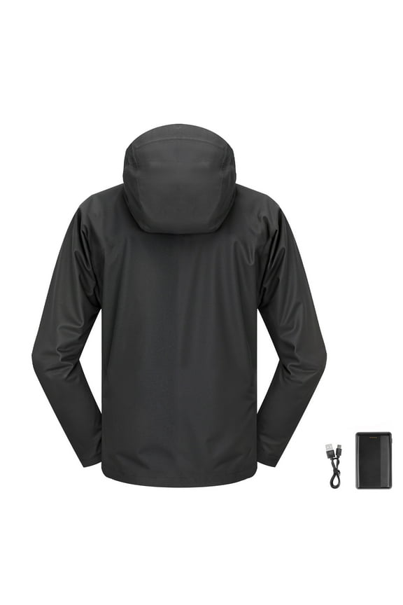 Heated Jacket for Men with 7.4V Battery, Lightweight Soft Shell Electric Coat, Windproof and Waterproof Outerwear Featuring 5 Heating Zones & Adjustable Heat Levels, Machine Washable