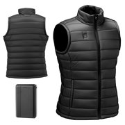 KFFKFF Heated Vest for Men, Lightweight Electric Heating Vest with 16000 mAh Battery, 8 Heating Zones, 3 Temperature Settings, Rechargeable Winter Vest for Outdoor Activities, Size L