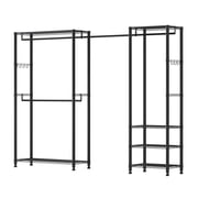 KFFKFF Heavy Duty Clothes Rack, 800 lbs Capacity Closet Wardrobe with Adjustable Shelves for Bedroom, Clothing Store, or Hallway Use
