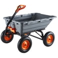 thumbnail image 1 of KFFKFF Heavy Duty Garden Cart, 1500lbs Capacity Poly Dump Cart, 90° Quick-Release Mechanism, Adjustable Handle, 270° Rotating Bearings, for Transporting Plants, Soil, and Crops, 1 of 9