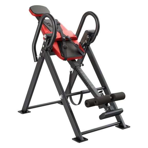 KFFKFF Heavy-Duty Inversion Table, 300 lbs Capacity, Adjustable Back Stretcher with Dual-Roller Locking System, Multi-Angle Tether Strap for Neck, Shoulders, and Back Relief