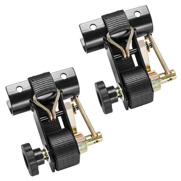 KFFKFF Heavy-Duty Ladder Rack Ratchet Straps, Compatible with 1.87-2 in Round Tubes, 1.5 in Wide x 7.4 ft Long Black Straps with Double J-Hooks, 500 lbs Load Capacity