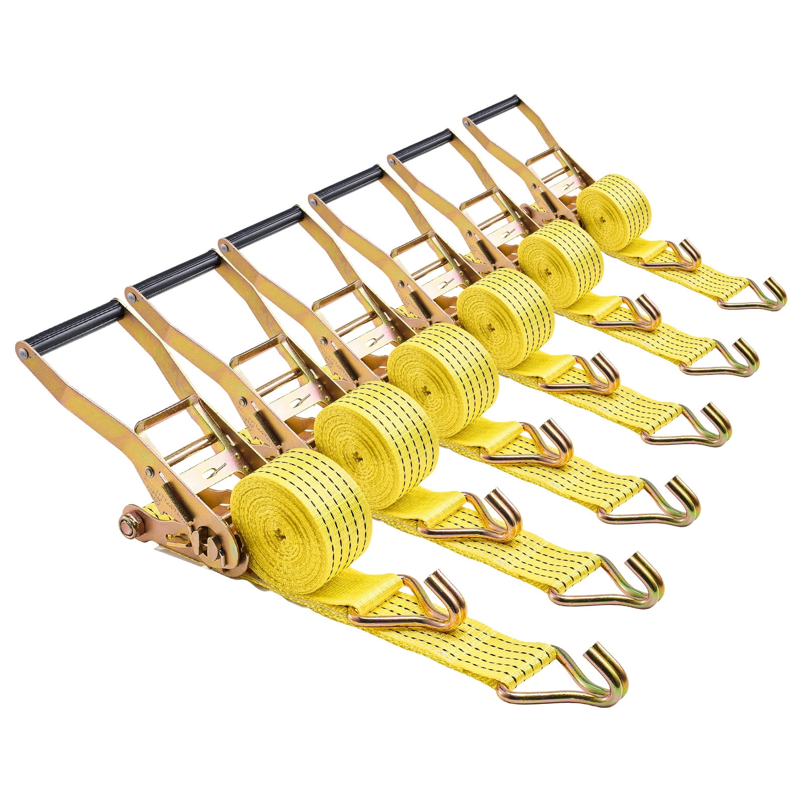 KFFKFF Heavy Duty Ratchet Straps, 2 in x 15 ft, Tie Down Straps with Double J Hooks, 5000 lbs Load Capacity, Carry Bag Included, Ideal for Securing Cargo, Trailers, Motorcycles, Kayaks, Car Roof