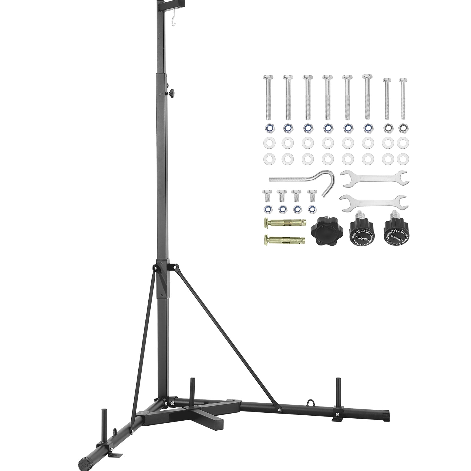 KFFKFF Heavy Duty Sandbag Rack Boxing Fitness Rack , 143 lbs Capacity Adjustable Height Steel Freestanding Sandbag Rack for Home Gym Fitness