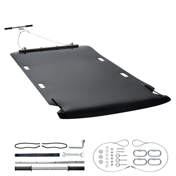 KFFKFF Heavy-Duty Utility Drag Sled, 90 x 46 in, 1500 lbs Capacity, Durable HDPE Glider with Ropes & Pull Cables, Suitable for Hand or Vehicle Use, Ideal for Firewood, Ice Fishing