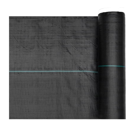 KFFKFF Heavy Duty Weed Barrier Fabric, 1.4x50FT 3.2oz Landscape Fabric, Durable Woven Weed Blocker, Garden Ground Cover for Weed Control, Geotextile Gardening Mat, Black