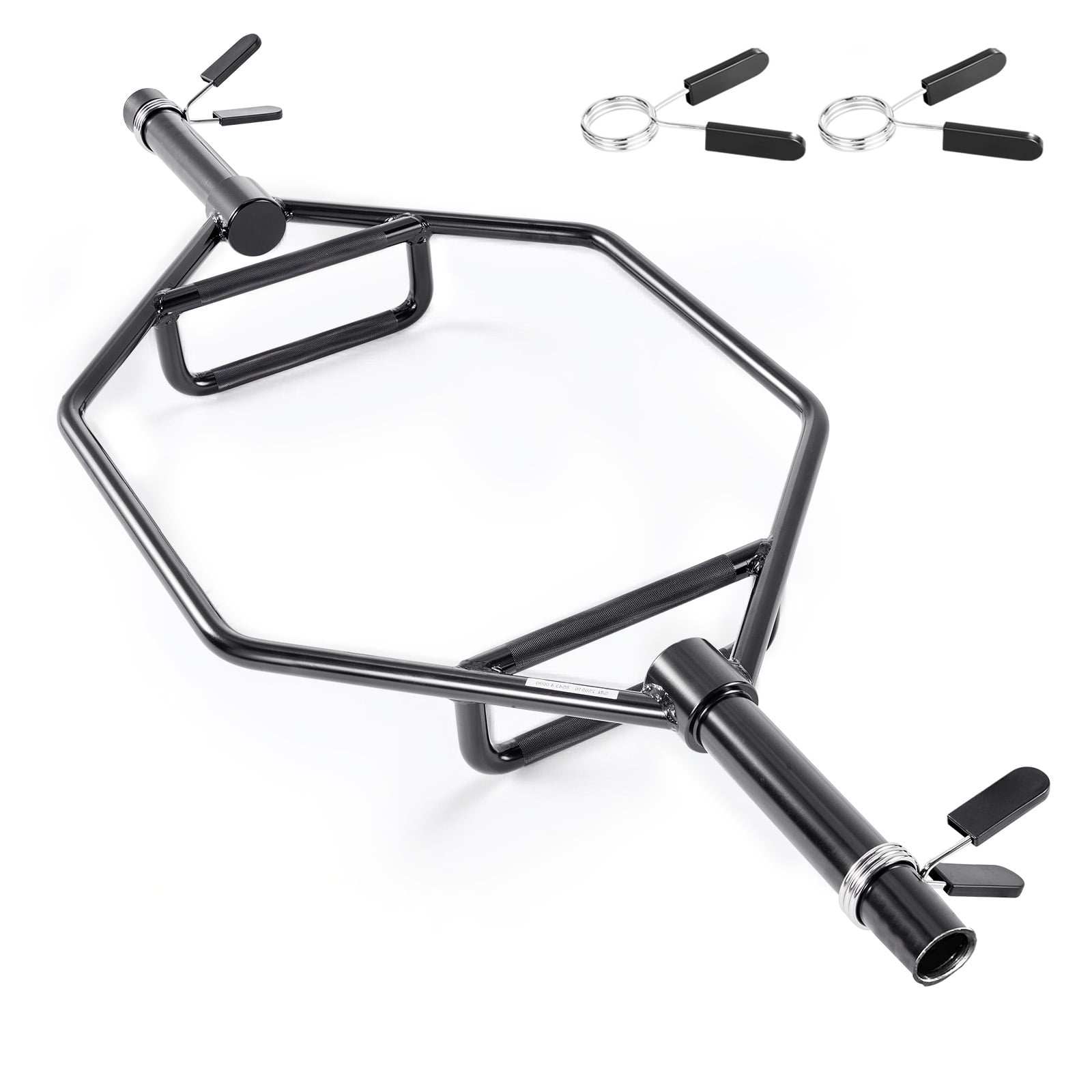 KFFKFF Hex Barbell with 2-Inch Diameter, 800 LBS Load Capacity, Knurled Handles for Enhanced Grip, Ideal for Weightlifting, Strength Training, Squats, Deadlifts, and Shoulder Presses, Black