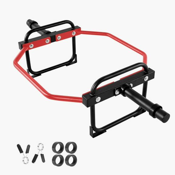 KFFKFF Hex Barbell Trap Bar, 2-Inch Weightlifting Bar, 500 LBS Capacity for Strength Training, Home Gym Equipment for Squats, Deadlifts, and Shoulder Presses, Red