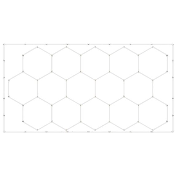 KFFKFF Hexagon Garage LED Lights, 66300LM, 6500K 15 Grid Honeycomb System, DIY Cool White Ceiling Lighting for Car Detailing, Gym, Basement, Workshop, and Bright Shop Spaces