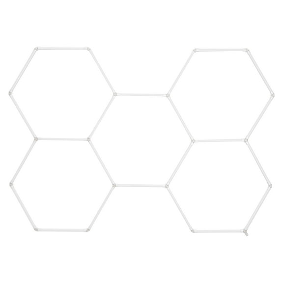 KFFKFF Hexagonal Garage Illumination, 26400LM, 6500K, 5-Unit Honeycomb LED Ceiling Fixtures, DIY Cool White Lighting for Car Detailing, Gyms, Basements, and Workshops