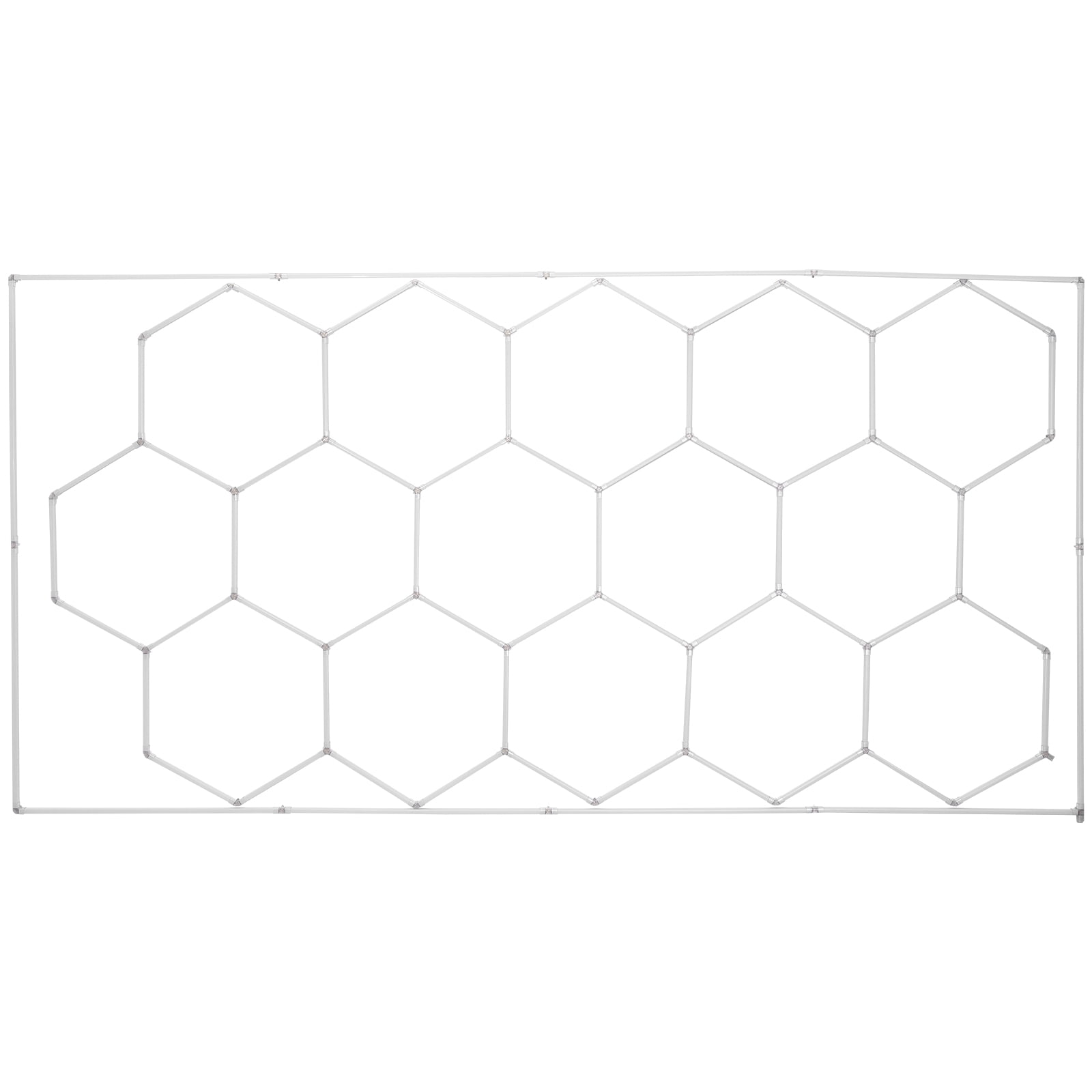 KFFKFF Hexagonal Garage Illumination, 66300LM, 6500K, 15-Unit Honeycomb LED Setup, DIY Cool White Lighting Solution for Auto Detailing, Gyms, Basements, and Workshops