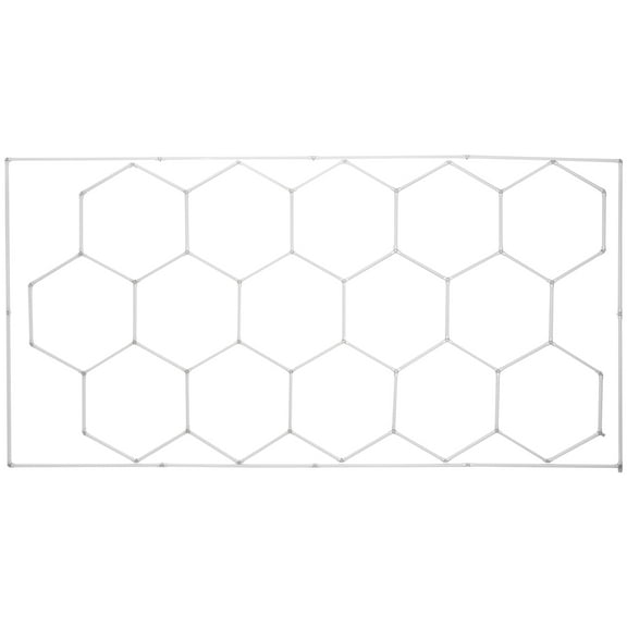 KFFKFF Hexagonal Garage Illumination, 66300LM, 6500K, 15-Unit Honeycomb LED Setup, DIY Cool White Lighting Solution for Auto Detailing, Gyms, Basements, and Workshops