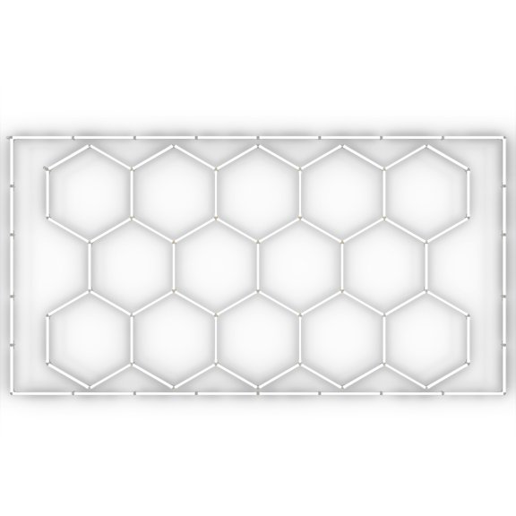 KFFKFF Hexagonal LED Garage Lights, 86400LM, 6500K 14-Grid System Honeycomb Design, DIY Cool White Ceiling Lighting for Car Detailing, Gym, Basement, Workshop, and Shop