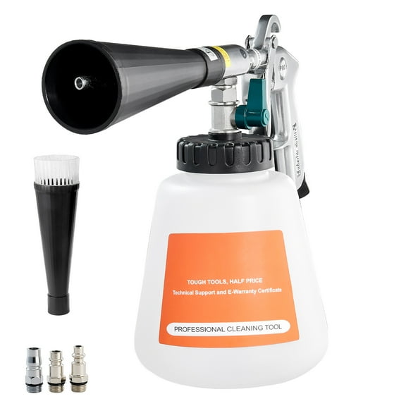 KFFKFF High-Pressure Car Cleaning Gun, 6-9.2 Bar Air Blow Tool with Dual Nozzles & 1L Liquid Container, Vortex Action for Efficient Dirt and Dust Removal, Compatible with 1/4 NPT Air Compressors