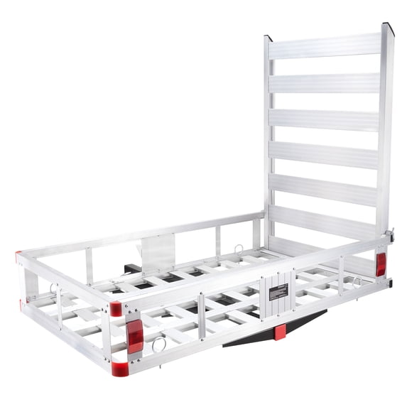 KFFKFF Hitch Mount Cargo Carrier 50 x 29.5 x 8.7 in 500lb and Folding Ramp Fits 2" Receiver