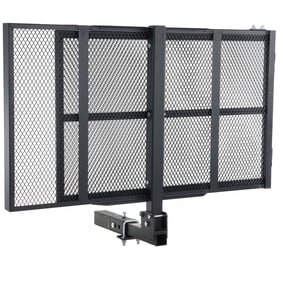 KFFKFF Hitch Mount Wheelchair Carrier 45.3" X25.6", Iron Rack with Foldable Ramp, Basket Hitch Rack with Stabilizer and Straps, 500LBS Capacity for Mobility Scooters, Fits 2" Hitch Receiver