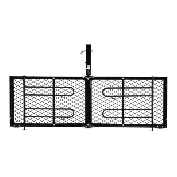 KFFKFF Hitch-Mounted Cargo Carrier with Bike Racks, 62" x 20" x 3" Rear Basket for 2 Mountain Bikes, 500 lbs Capacity, Durable Steel Construction, Compatible with 2" Receiver for SUVs and Trucks