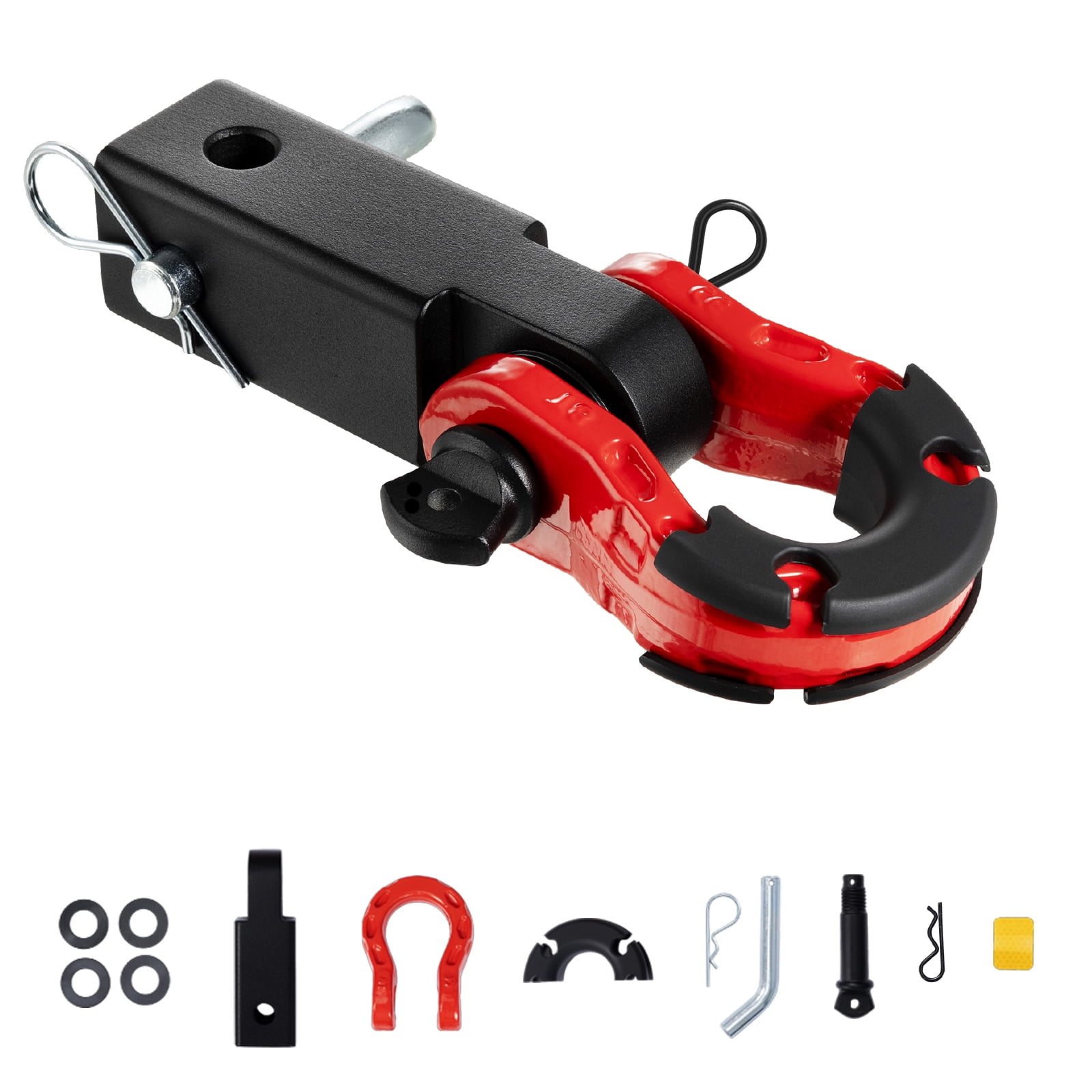 KFFKFF Hitch Receiver Shackle, Compatible with 2" Receivers, Capable of Withstanding 65900 lbs, Includes D Ring Shackle and Trailer Hitch Lock Pin, Robust Towing Equipment for Trucks, Jeeps