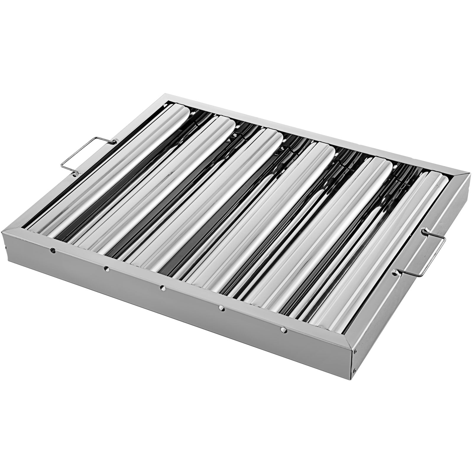 KFFKFF Hood Filters, 19.5W x 15.5H inch, Pack of 6, 430 Stainless Steel, 5 Grooves Commercial Hood Filters, Commercial Kitchen Range Hood Filter, for Grease Rated Commercial Kitchen Range Hoods