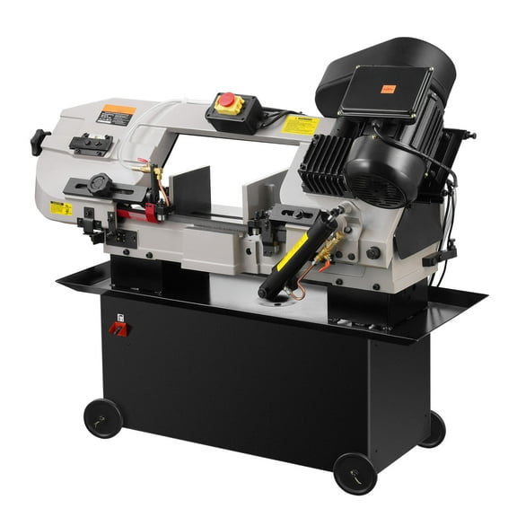 KFFKFF Horizontal Bandsaw for Metal, Dimensions 7 x 12 inches, Dual Voltage 110/220V, Equipped with 1.1 kW Motor, Adjustable Angle 0-45°, Variable Speed, Suitable for Cutting Metal, Wood, and Plastic