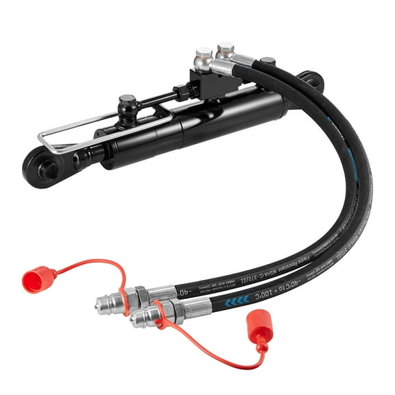 KFFKFF Hydraulic Adjustable Link Cat.1-1 (8.25 inches, 18.125~26.375 inches), Including Hydraulic Cylinder, 2 Hoses, & G3/8'' Valve