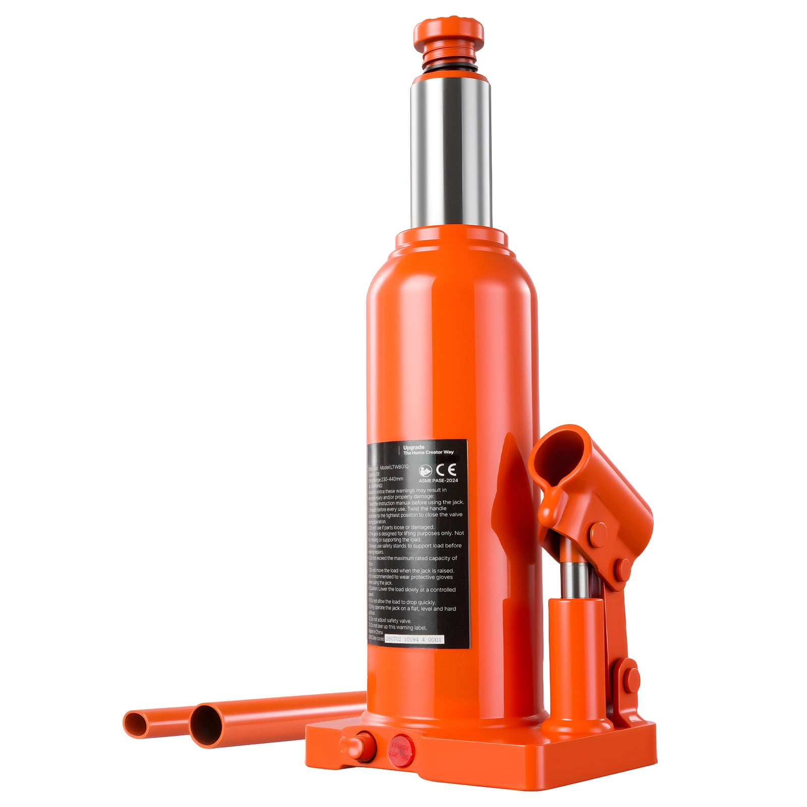 KFFKFF Hydraulic Bottle Jack 10 Ton (22046.2 lbs) 9.06"-17.32" Lifting Range, Suitable for Heavy-Duty Vehicles, SUVs,Auto Repairs,and House Lifting,Durable Multi-Directional Jack with Extended Handle
