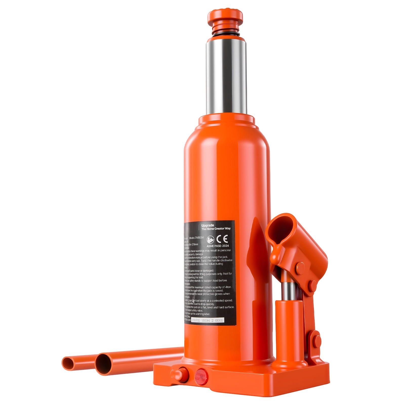 KFFKFF Hydraulic Bottle Jack 4 Ton (8818.5 lbs) with 7.64"-14.92" Lifting Range, Suitable for Midsize Sedans, SUVs, Durable Multi-Directional Jack with Carrying Case and Extended Handle