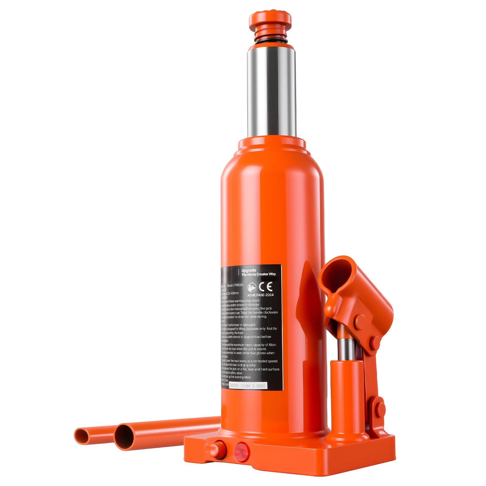 KFFKFF Hydraulic Bottle Jack 6 Ton (13227.7 lbs) 8.66"-16.93" Lifting Range, Suitable for SUVs, Light Trucks, Vans, and Auto Repair Applications, Durable Welded Design with Extended Handle