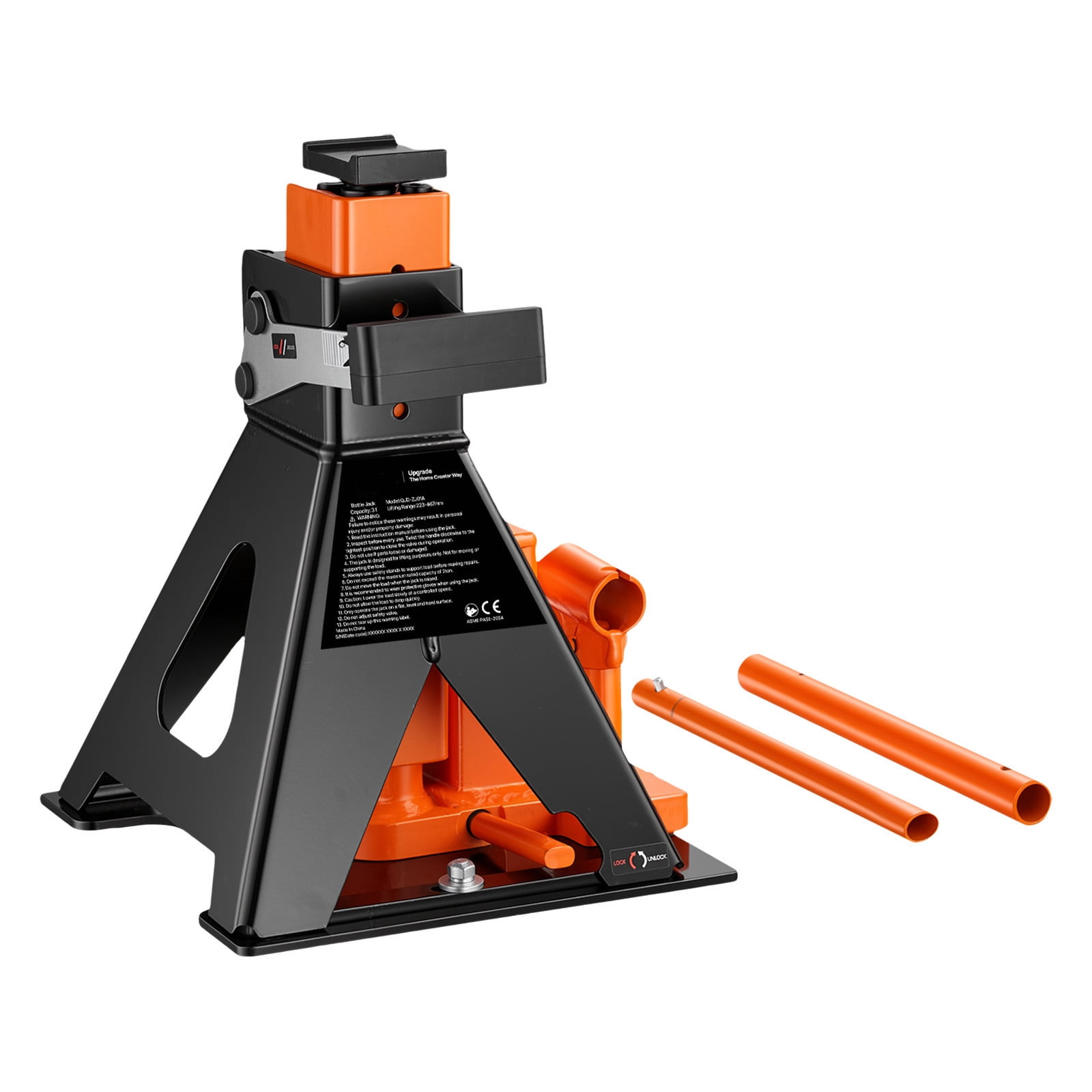 KFFKFF Bottle Jack and Jack Stand Combo, 3-Ton Capacity, Suitable for Sedans, Compact SUVs, and Small Vans, Lifting Range of 10.75"-21.14", Durable Vehicle Support Tool with Stable Base