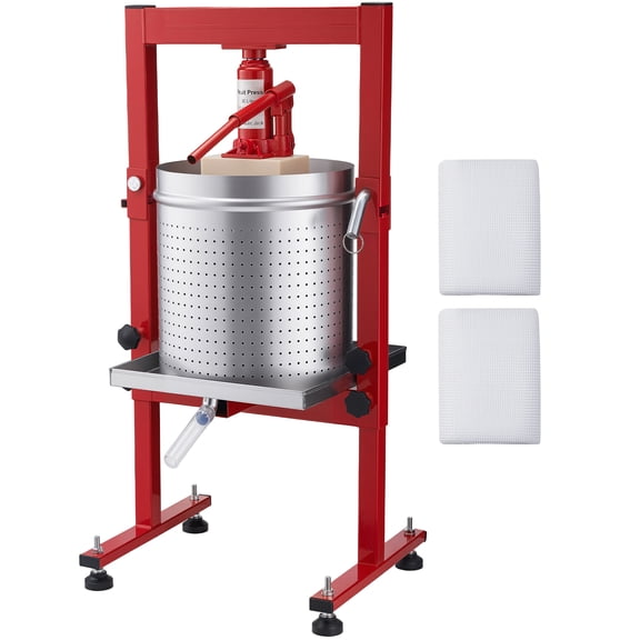 KFFKFF Hydraulic Fruit Wine Press, 7.93Gal/30L, Stainless Steel Manual Juice Extractor, Ideal for Cider, Apple, Grape, Vegetable Crushing, Cheese, Herbal, and Tincture Pressing,Includes 2 Filter Bags