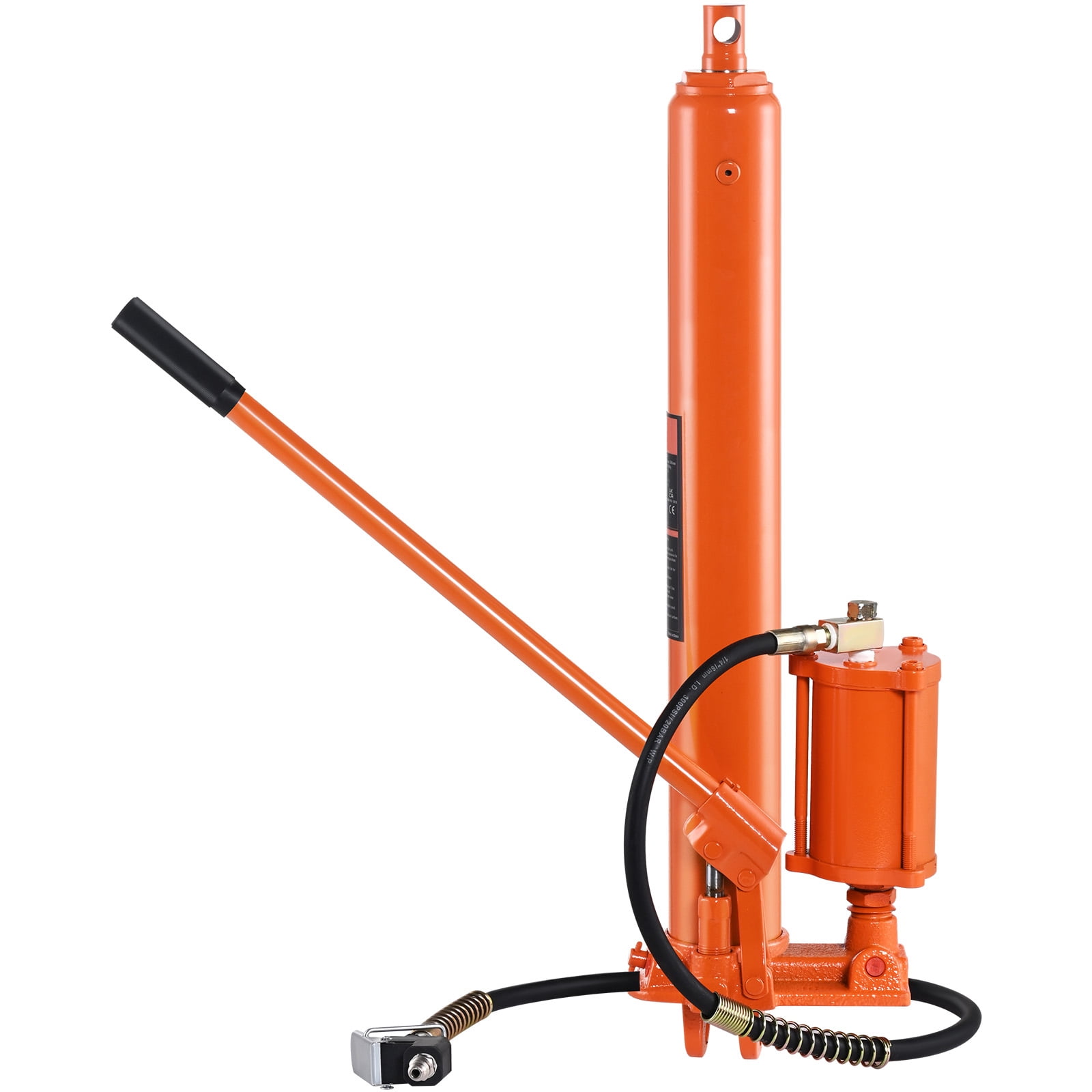 KFFKFF Hydraulic Long Ram Jack, 8-Ton Capacity with Air and Single Piston Pump, Ram Cylinder with Clevis Base for Engine Lifts, Garage Cranes, and Farm Use