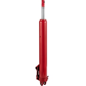 KFFKFF Hydraulic Long Ram Jack, 8 Tons Capacity, Single Piston Pump, Clevis Base, Manual Operation, Ideal for Garage/Shop Cranes, Engine Hoists, Red