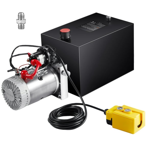 KFFKFF Hydraulic Pump, 12 Quart Power Unit for Single Acting Dump Trailers, Delivers 0.91 GPM, Up to 3200 PSI Relief Pressure, 12V DC Operation for Vehicle Elevations