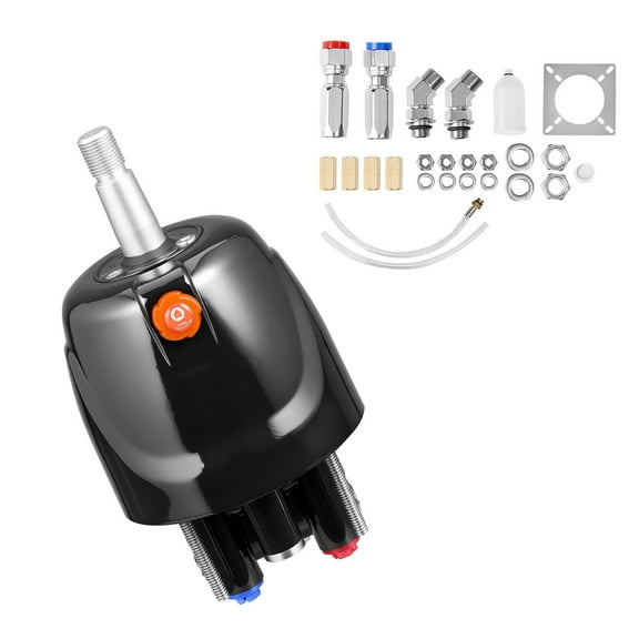 KFFKFF Hydraulic Steering Helm Pump, 150 HP Capacity, Designed for Boats, Features 6.9 MPa/1000 psi Maximum Pressure, Durable Aluminum Alloy Construction, Integrated Check Valve