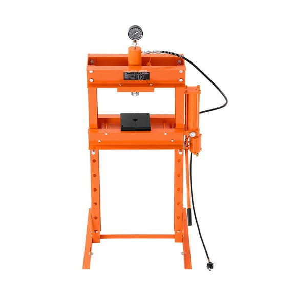 KFFKFF Hydraulic Store Press, 30 T H-Frame Air-Powered Store Press with Pressing Plate & Triangular Reinforcement, Steady Garage Ground Adjustable Hydraulic Press with Safety Valve