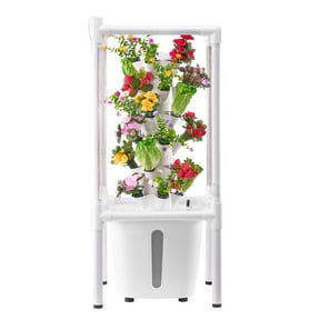 KFFKFF Hydroponic Cultivation Setup with Illumination, 30 Slots 6-Level Hydroponic Pillar, Domestic Water-Based Garden with Fluid Pump, Seed Sprouting Set for Indoor Greens, Fruits, and Veggies