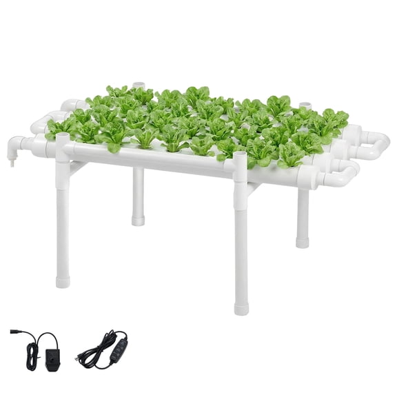 KFFKFF Hydroponic Growing System Kit, 1-Tier 36-Site UPVC Pipe Setup with Timed Irrigation, Light-Blocking Design, Indoor Gardening Solution for Vegetables, Fruits, and Herbs