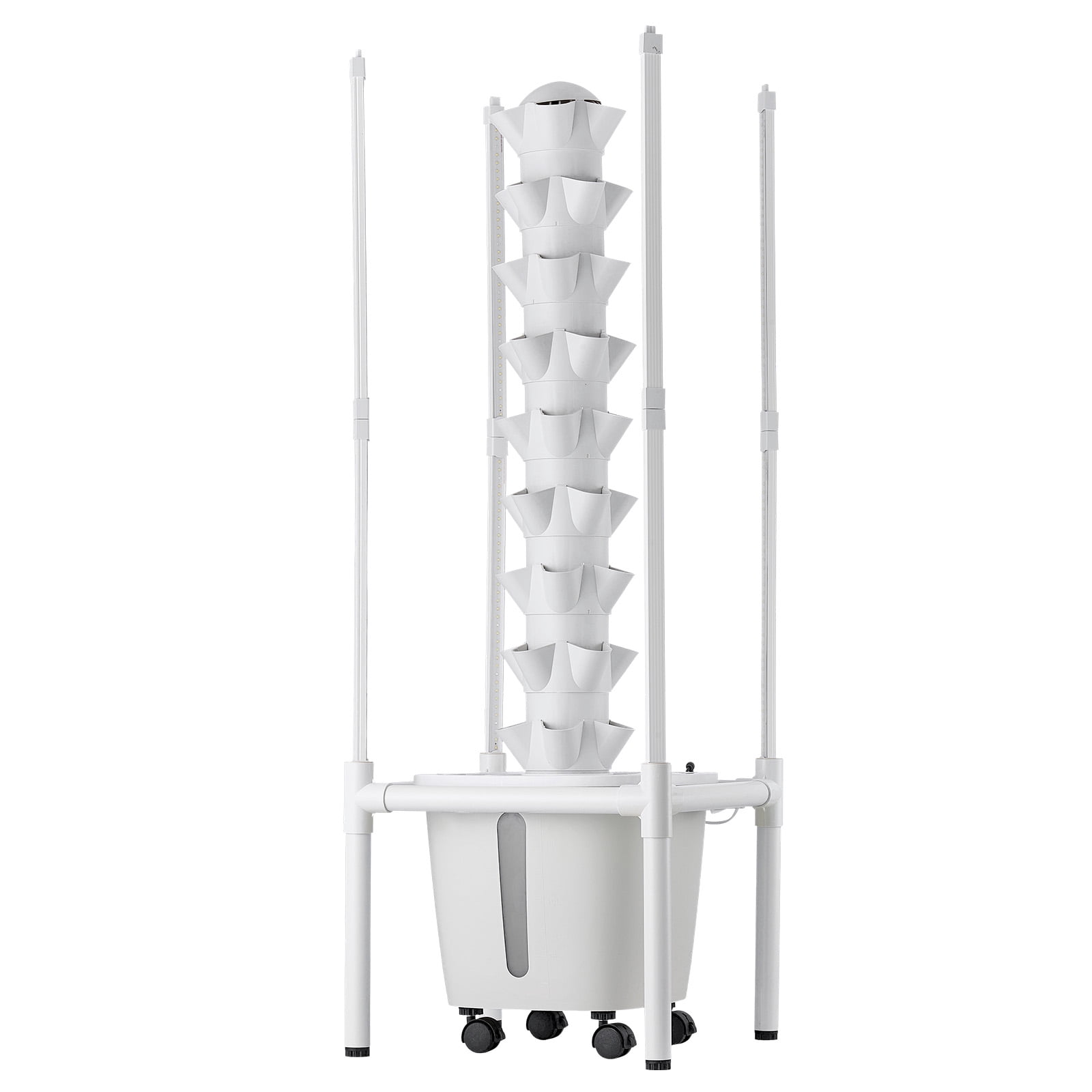 KFFKFF Hydroponic Tower System, 45 Pods and 9 Tiers with LED Grow Light, App Control & Casters, Vertical Indoor Garden with 20L Water Tank & Pump for Growing Herbs, Fruits, and Vegetables
