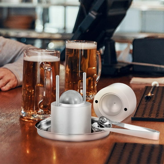 KFFKFF Ice Ball Press Kit Ice Ball Maker Al Alloy 2.4" Clear Sphere Whiskeys Scot